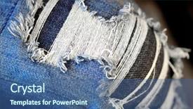  Presentation with jeans denim - Audience pleasing slides consisting of frayed blue jeans with worn backdrop and a ocean colored foreground