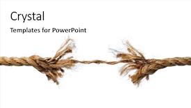  Presentation with cut - Presentation theme featuring frayed rope about to break background and a white colored foreground