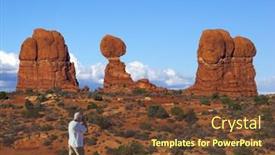  Presentation with arches national park - Cool new slide deck with freakish-formations-from-red-sandstone backdrop and a tawny brown colored foreground