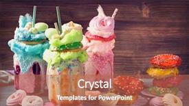  Presentation with cotton candy - Beautiful theme featuring freakshakes with donuts and candy backdrop and a red colored foreground