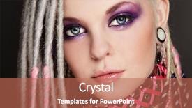  Presentation with beautiful young girl red - Cool new presentation design with freaky - close-up portrait of young beautiful backdrop and a coral colored foreground