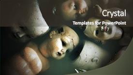  Presentation with creepy - Presentation theme consisting of freaky - creepy dolls background and a tawny brown colored foreground