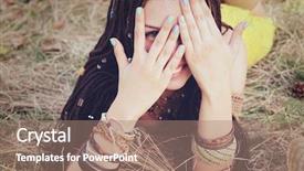  Presentation with joyful - Audience pleasing presentation theme consisting of freaky - joyful indie style woman backdrop and a coral colored foreground