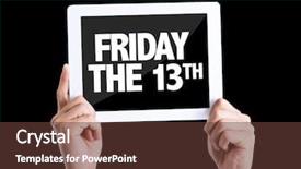  Presentation with friday - Cool new presentation design with freaky - tablet pc with text friday backdrop and a tawny brown colored foreground