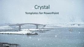  Presentation with bridges - Slide deck enhanced with fredvang bridges in heavy snowfall background and a  colored foreground