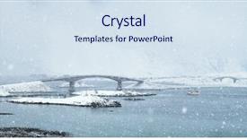  Presentation with bridges - Beautiful slide deck featuring fredvang bridges in heavy snowfall backdrop and a  colored foreground
