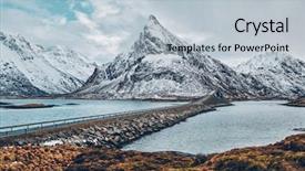  Presentation with bridges - Colorful PPT theme enhanced with fredvang bridges in winter lofoten backdrop and a  colored foreground