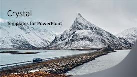  Presentation with bridges - Slides with fredvang bridges in winter lofoten background and a light blue colored foreground