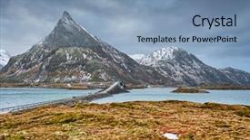  Presentation with bridges - Beautiful presentation design featuring fredvang bridges in winter lofoten backdrop and a  colored foreground