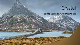 Presentation with bridges - Beautiful PPT theme featuring fredvang bridges in winter lofoten backdrop and a  colored foreground
