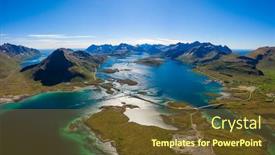  Presentation with bridges - Presentation theme with fredvang-bridges-panorama-lofoten-islands background and a tawny brown colored foreground