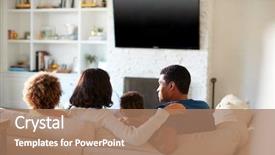  Presentation with free family - Audience pleasing presentation theme consisting of free - back view of young family backdrop and a coral colored foreground