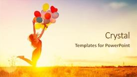  Presentation with free nature - Slides with free - beauty girl running and jumping background and a cream colored foreground