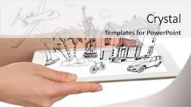  Presentation with planning - Cool new theme with union free - concept of planning vacation backdrop and a white colored foreground