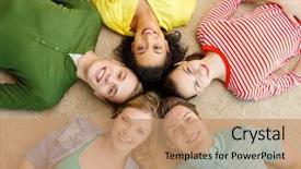  Presentation with happiness - Slide deck enhanced with carpet free - education and happiness concept background and a coral colored foreground