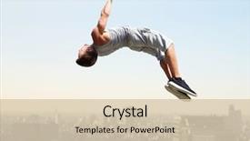  Presentation with extreme - Theme having free - extreme sport parkour and people background and a lemonade colored foreground
