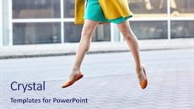  Presentation with pavement - PPT theme with shoes free - fashion and people concept background and a  colored foreground