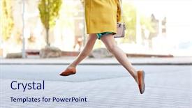  Presentation with people street - Slides having shoes free - fashion and people concept background and a  colored foreground