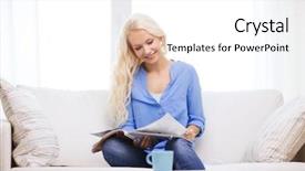  Presentation with home - Colorful slide set enhanced with coffee free - home and leasure concept backdrop and a white colored foreground