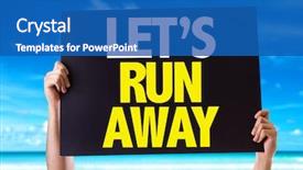  Presentation with thank you card - PPT theme with marathon free - let's run away card background and a teal colored foreground