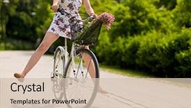  Presentation with summer flowers - Amazing slide deck having gear free - people leisure and lifestyle backdrop and a soft green colored foreground