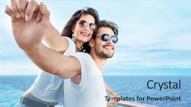  Presentation with cruise ship - Amazing PPT layouts having free - romantic happy couple backdrop and a light blue colored foreground