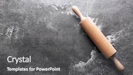  Presentation with flour - Slide deck enhanced with free - scattered flour and rolling pin background and a dark gray colored foreground