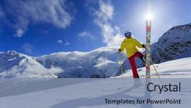  Presentation with woman sport - Amazing PPT theme having wicker hammock on nature in summer evening at sunset backdrop and a tawny brown colored foreground