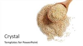  Presentation with quinoa - Audience pleasing PPT layouts consisting of free - spoon and quinoa grains isolated backdrop and a white colored foreground