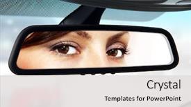  Presentation with rear view mirror - Amazing presentation having traffic free - woman sits on driver's seat backdrop and a light gray colored foreground