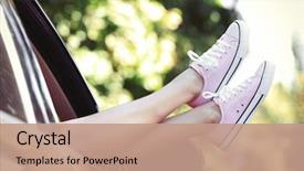  Presentation with woman car driver map - Amazing slides having shoes free - woman's legs backdrop and a  colored foreground