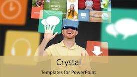  Presentation with virtual technology - Beautiful PPT theme featuring free 3d - 3d technology virtual reality entertainment backdrop and a yellow colored foreground