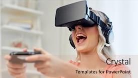  Presentation with virtual technology - Theme enhanced with free 3d - 3d technology virtual reality gaming background and a coral colored foreground
