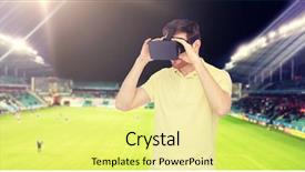  Presentation with virtual reality physical therapy - Slide deck enhanced with free 3d - 3d technology virtual reality sport background and a blonde colored foreground