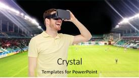  Presentation with virtual technology - PPT theme with free 3d - 3d technology virtual reality sport background and a blonde colored foreground