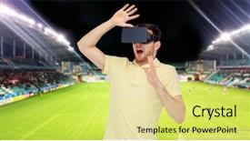  Presentation with virtual technology - Amazing slides having free 3d - 3d technology virtual reality sport backdrop and a yellow colored foreground