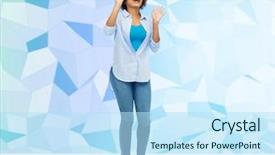  Presentation with augmented reality - Colorful slide deck enhanced with free 3d - technology augmented reality entertainment backdrop and a sky blue colored foreground