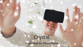  Presentation with augmented reality - Slide deck featuring free 3d - technology augmented reality entertainment background and a mint green colored foreground