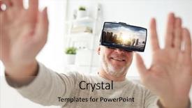  Presentation with augmented reality - PPT layouts with free 3d - technology augmented reality gaming entertainment background and a coral colored foreground