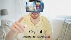  Presentation with mass media - PPT theme enhanced with free 3d - technology multimedia mass media entertainment background and a soft green colored foreground