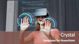  Presentation with virtual technology - Theme having free 3d - technology virtual reality cyberspace entertainment background and a coral colored foreground