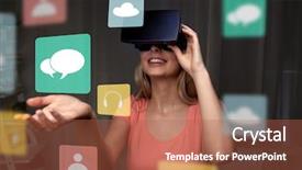  Presentation with virtual reality shooter - Cool new slides with free 3d - technology virtual reality entertainment backdrop and a red colored foreground