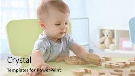  Presentation with letters - Cool new slides with alphabets free - cute little child playing backdrop and a coral colored foreground