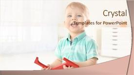  Presentation with child in a hindu home - Presentation theme enhanced with schoo'l - cute little child with letter background and a cream colored foreground