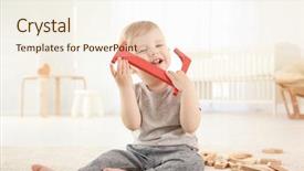  Presentation with letter - Colorful presentation design enhanced with schoo'l - cute little child with letter backdrop and a cream colored foreground