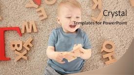  Presentation with foster care child - Slide deck enhanced with infants free - cute little child with wooden background and a coral colored foreground