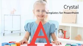  Presentation with letter - PPT theme consisting of letter a and colorful cube background and a  colored foreground