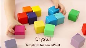  Presentation with colorful hands - Presentation theme having free preschool - hands of child playing background and a lemonade colored foreground