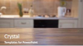  Presentation with napkin - Presentation featuring free abstract - blurred kitchen interior and napkin background and a coral colored foreground