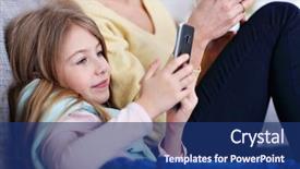  Presentation with addiction - Amazing presentation theme having free addiction - young mom and her little backdrop and a  colored foreground